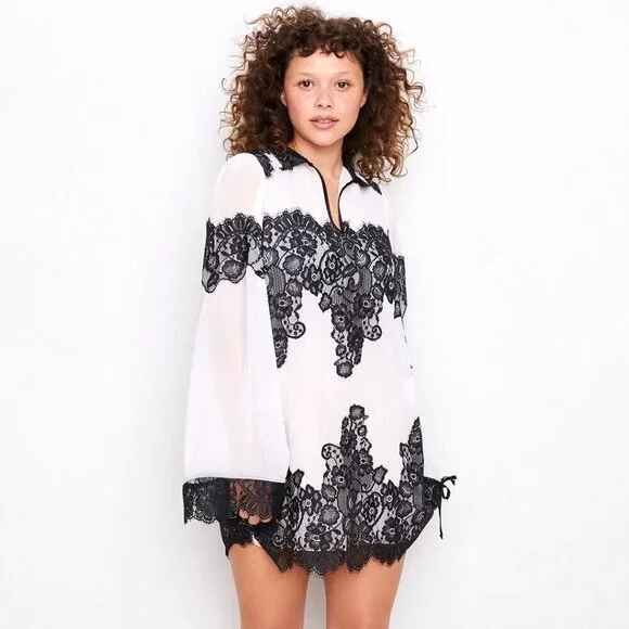 We are HAH /Free people/Revolve - Queen 4 A Day Dress - Blanc/Noir Size XS - Picture 6 of 8